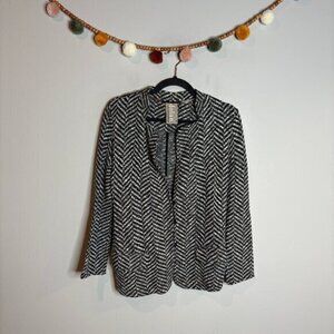 Anthropologie Dolan grey and black chevron herringbone blazer jacket